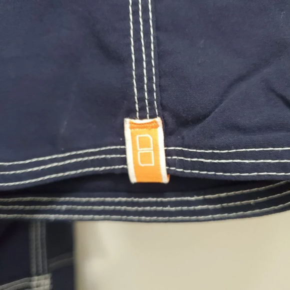 Lucy Activewear Women's Navy White Contrast Stitch Loose Fit Cropped Pants Sz M - Picture 3 of 8